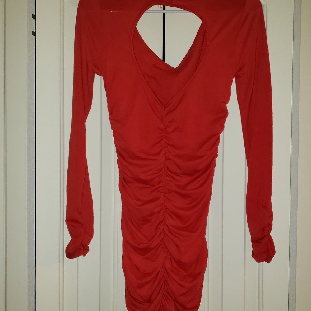 Red sexy evening dress